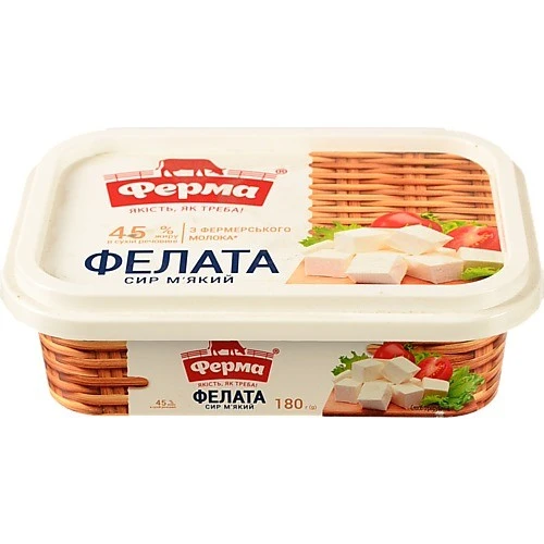 Сыр 45% мягкий Фелата Ферма, 180 г
