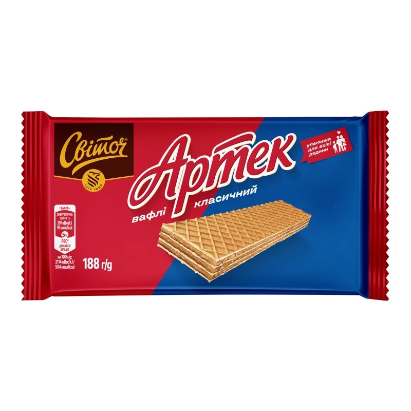 Вафли Артек Классический Свиточ, 188 г