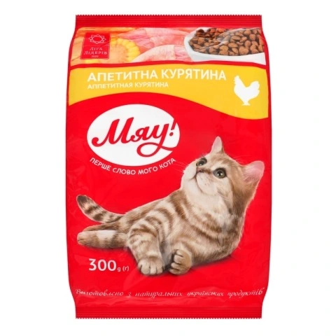 Корм сухой для котов Аппетитная курятина Мяу, 300 г