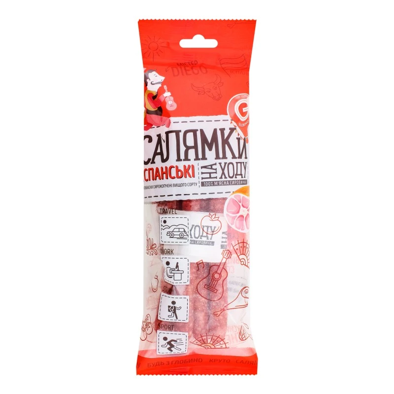 Колбаски сырокопченые Салямки Испанские Глобино, 85 г