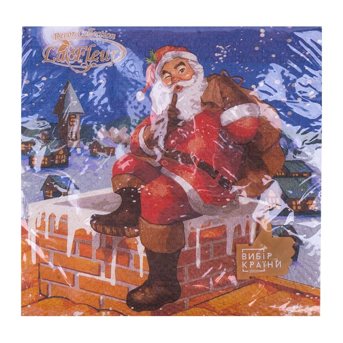 Салфетка столовая 33*33см, 2слоя, Магия подарков La Fleu, 16шт