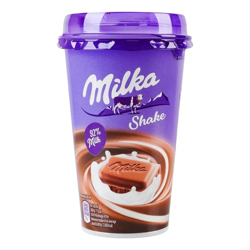 Коктейль молочный 1.1% ультрапастеризованный Шейк со вкусом шоколада Milka ст 200мл