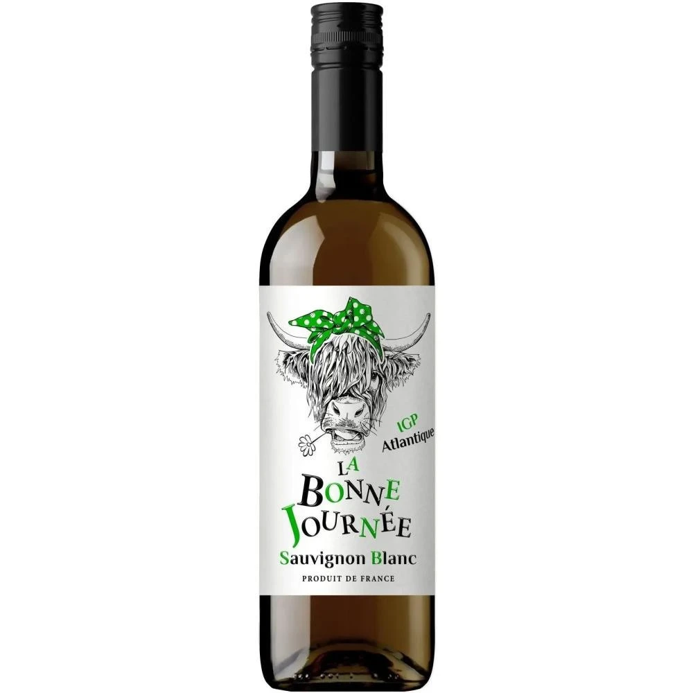 Вино 12% белое сухое Sauvignon IGP Atlantique La Bonne Journee, бут 0.75л
