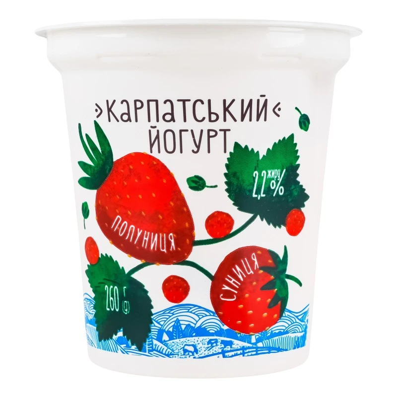 Йогурт 2.2% Клубника-злаки Карпатский Галичина, 260 г