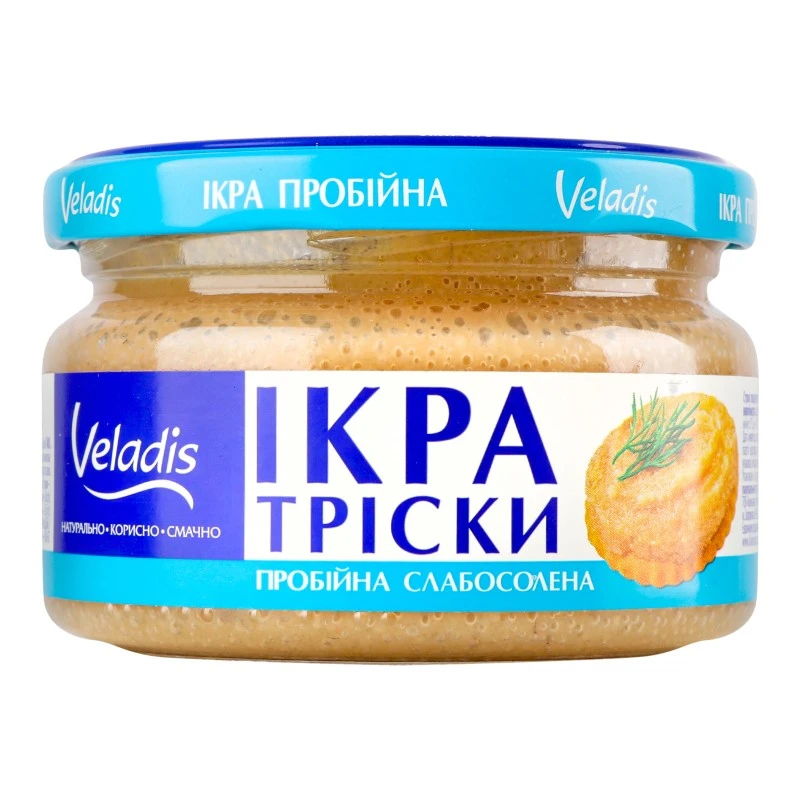 Икра трески пробойная слабосоленая Veladis, 180 г