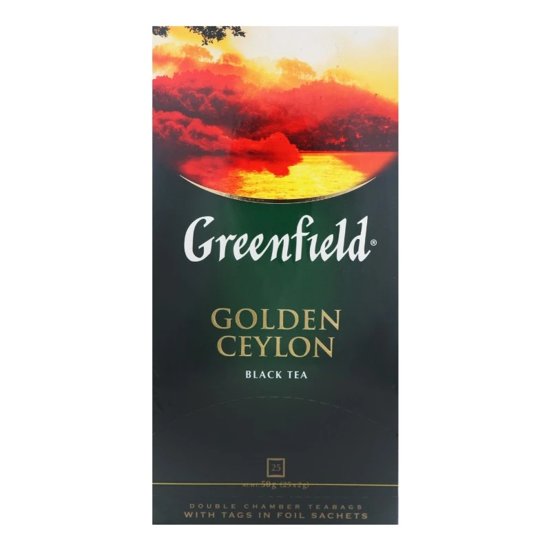 Чай пакетированный черный  Golden Ceylon Greenfield, 25 шт/уп.