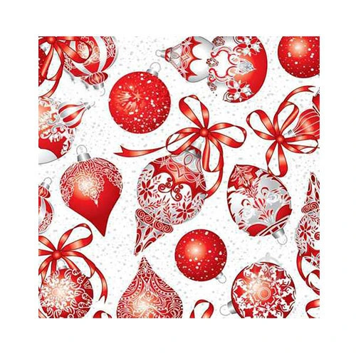 Бумажные салфетки 33*33 красные украшения т La Fleur, 16 шт/уп.