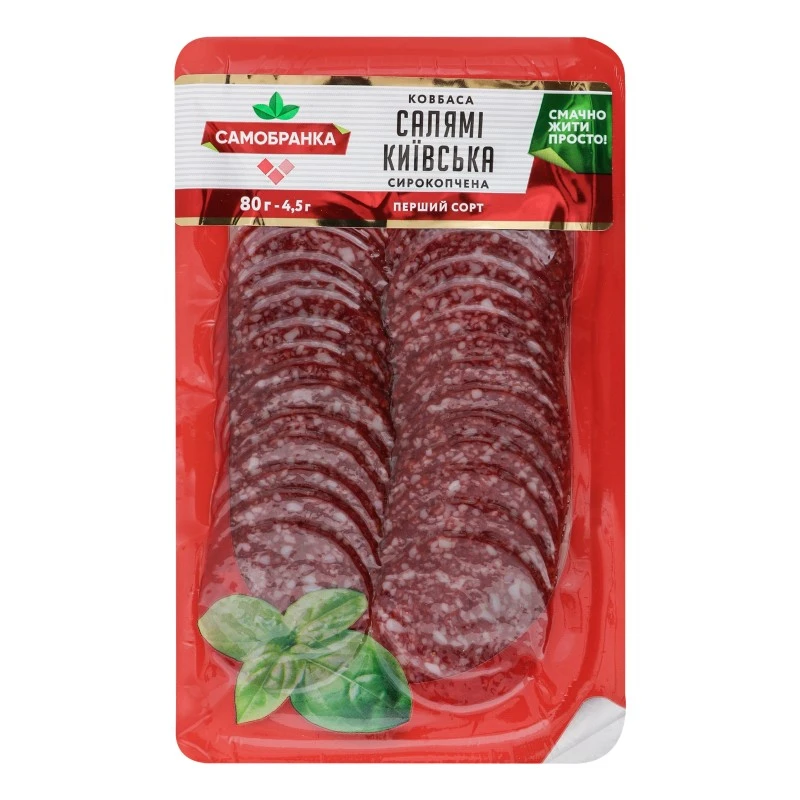 Колбаса сырокопченая Салями Киевская 1/с Юбилейный, 80 г