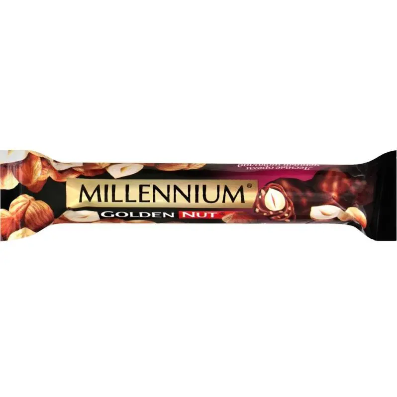 Шоколад черный с начинкой и целыми орехами Golden Nut Millennium м/у 40г