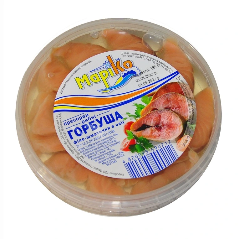 Филе горбуши ломтиками в масле Марико, 180 г