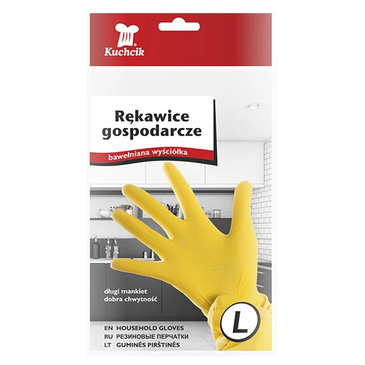 Перчатки резиновые хозяйственные размер L Kuchik, 1 пара