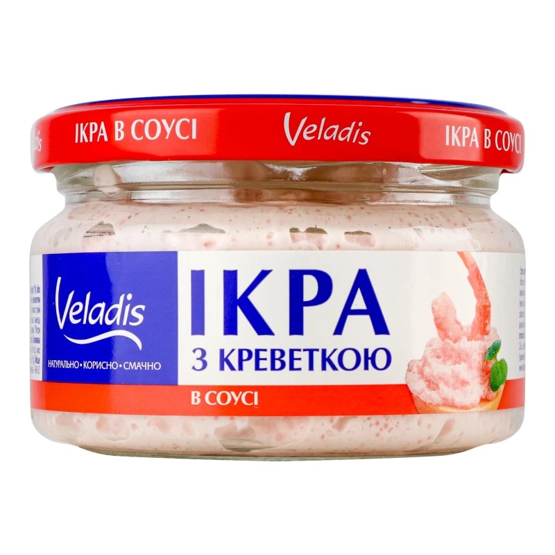 Икра атлантических рыб с креветкой в соусе Veladis, 160г