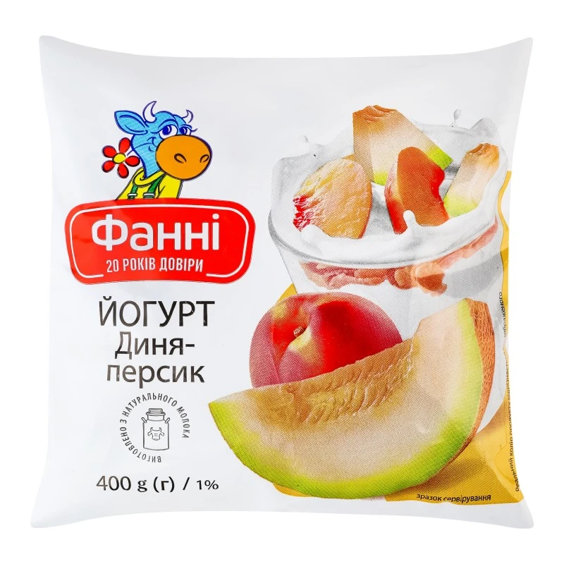 Йогурт 1% Дыня-Персик Фанні, 400 г