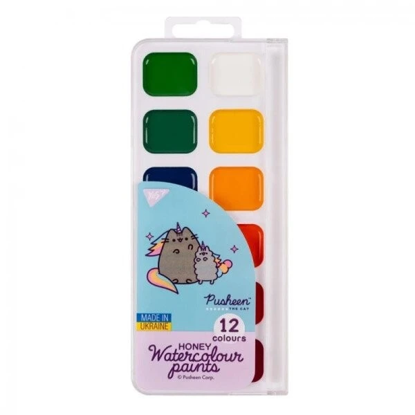 Акварель Yes Pusheen 12 цветов пластик Yes, шт