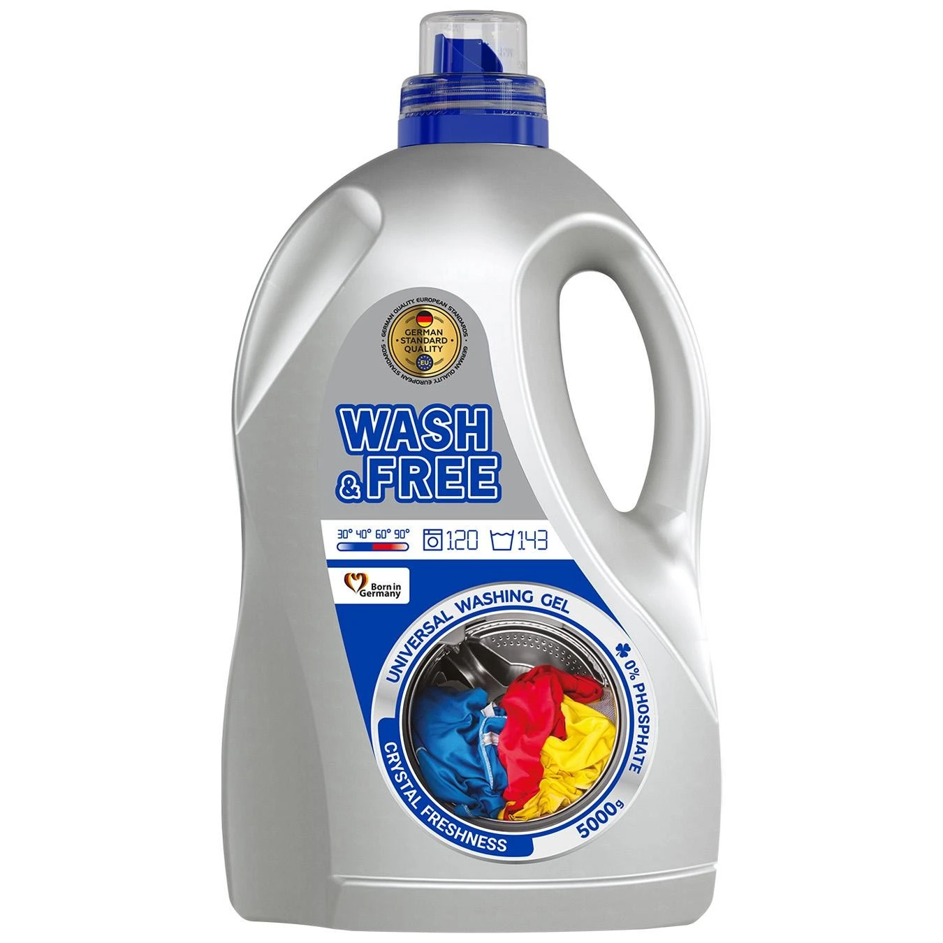 Гель для стирки универсальный Wash&amp;Free, 5 кг