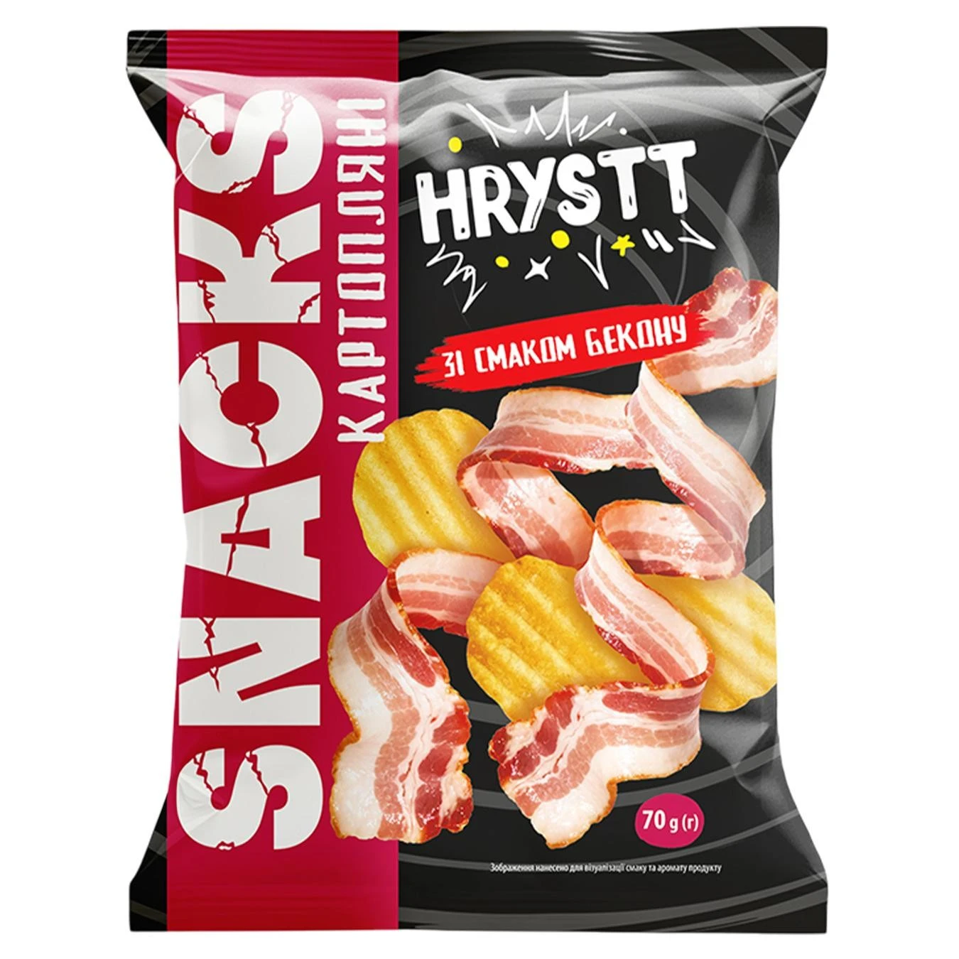 Снеки картофельные со вкусом бекона Hrystt, 70 г