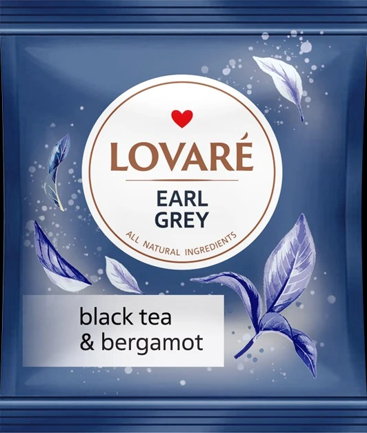 Чай пакетированный черный Earl Grey Lovare, 50 шт/уп.