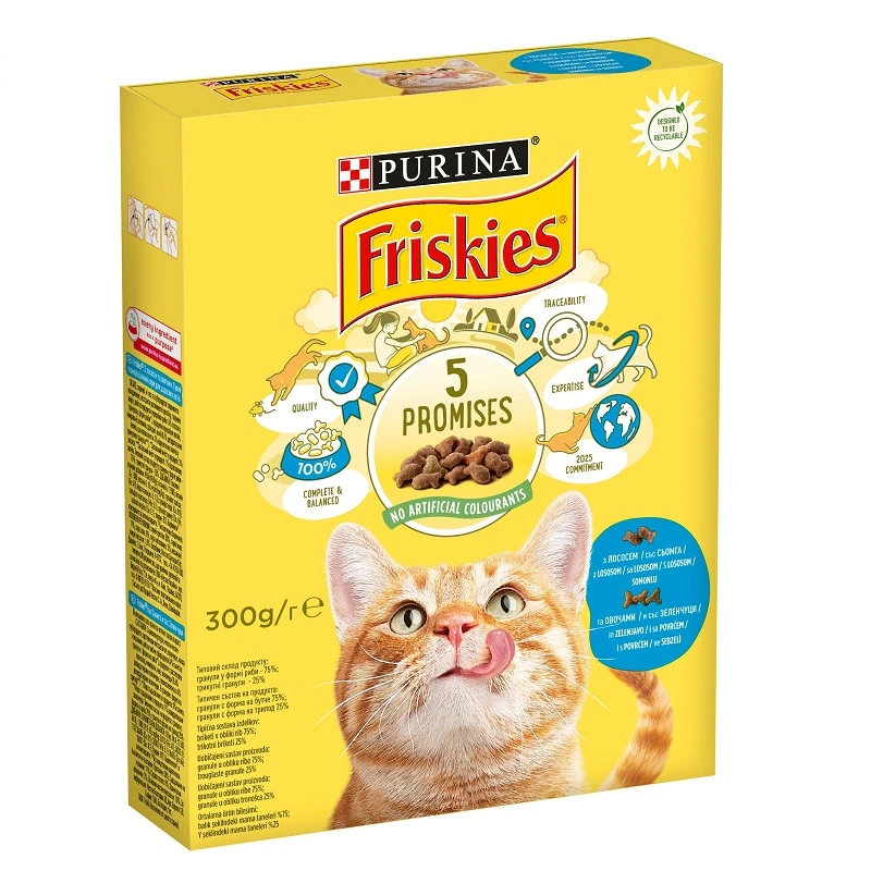 Корм сухой для котов стерилизованных лосось овощи Friskies, 270 г