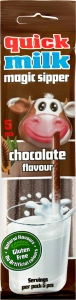 Соломинка для молока для детей от 3лет сахарная cо вкусом шоколада Magic sipper Quick milk 5*6г