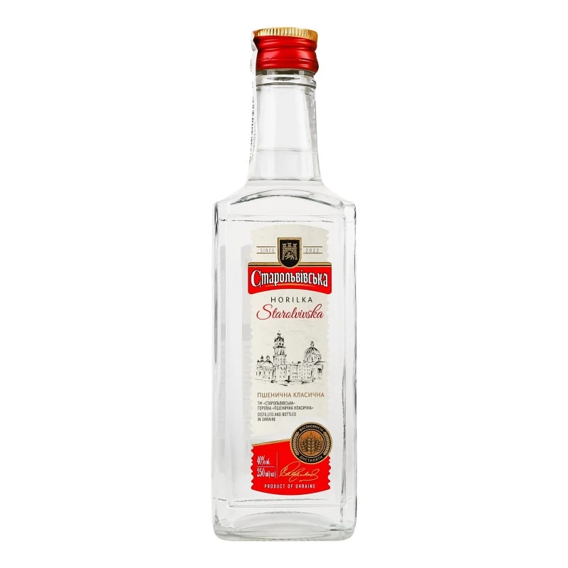 Водка 40% Пшеничная классическая Старольвівська бут 0.25 л