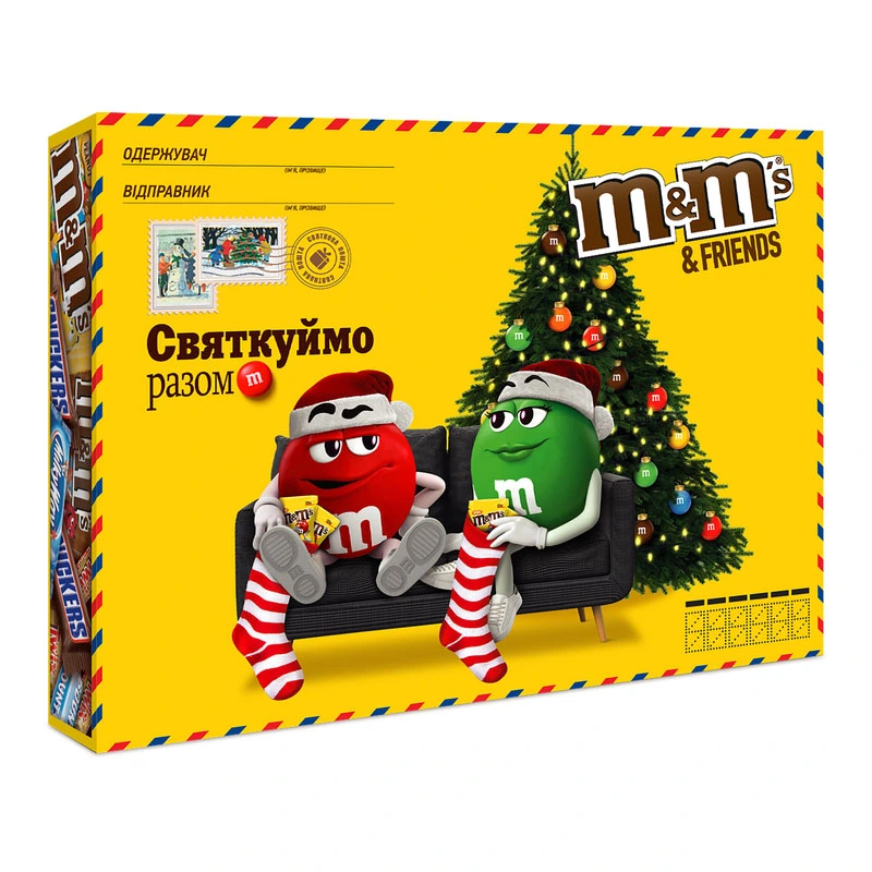 Новогодний подарок Средняя бандероль M&amp;M&#039;s&amp;Friends, 190 г