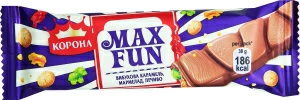Шоколад молочный Максфан мармелад, печенье, карамель  Корона, 38 г