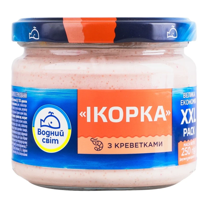Продукт с икрой океанической рыбы и креветками Икорка Водный мир, 250 г