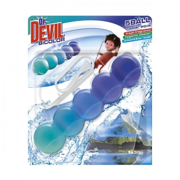 Блок для очистки унитаза Bicolor Полярная вода Dr.Devil, 1 шт/уп.