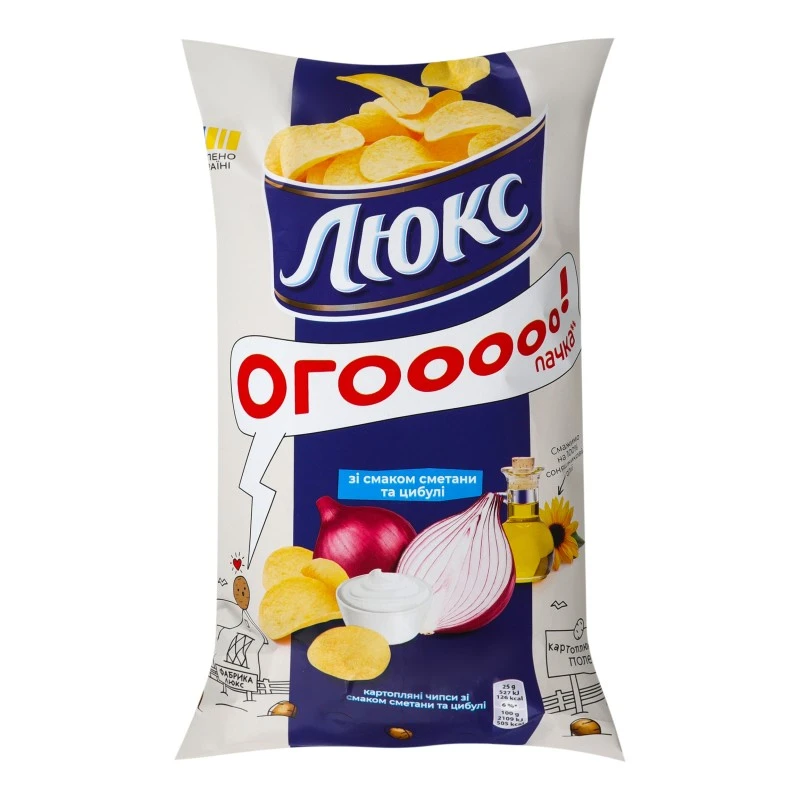 Чипсы картофельные со вкусом сметаны и лука Люкс м/у 170г
