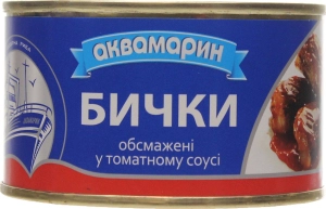 Консервированные бычки в томатном соусе Аквамарин, 230 г