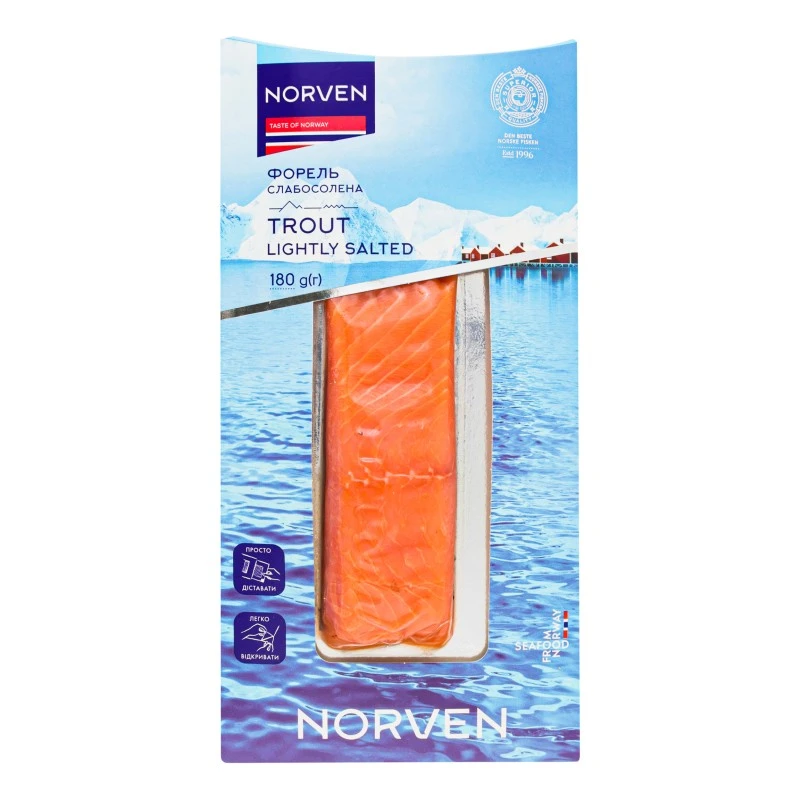 Форель филе-кусок на шкуре Norven, 180г