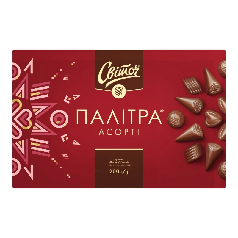 Конфеты в молочном шоколаде Палитра Ассорти Свиточ, 200 г