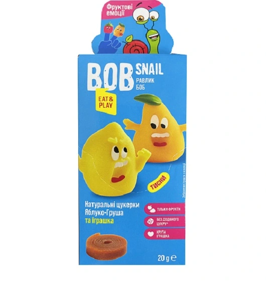 Набор Конфеты фруктовые Apple-pear Rolls, 20 г + игрушка Bob Snail, шт