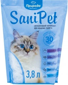 Гигиенический наполнитель силикагелевый Sani Pet, 3.8 кг