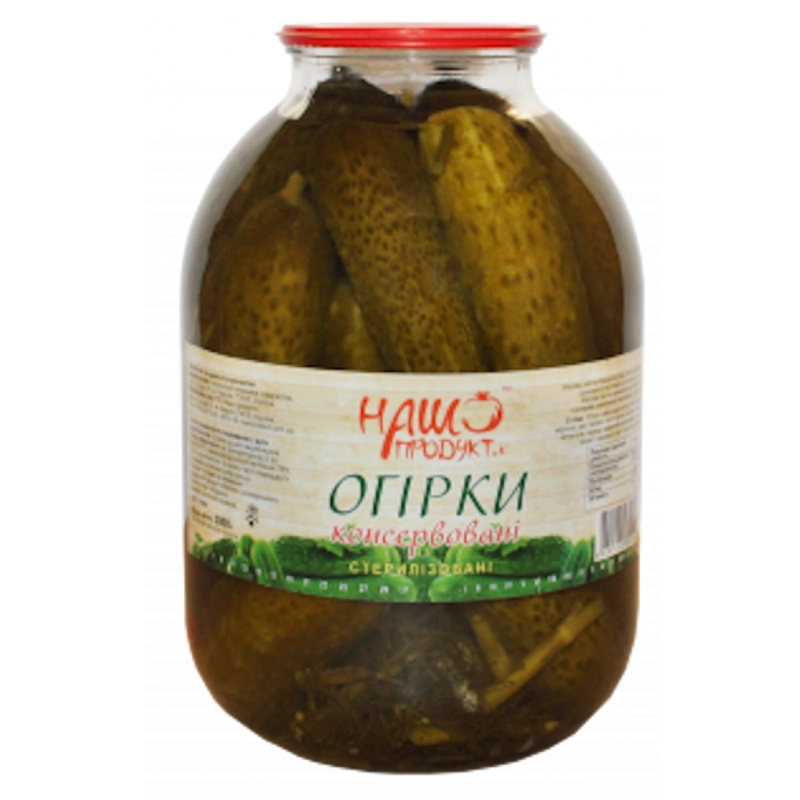 Огурцы консервированные Наш продукт и К, 3л
