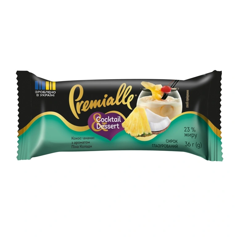 Сырок глазированный 23% пина колада кокос-ананас Premialle, 36г