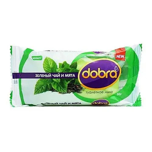 Мыло твёрдое зелёный чай и мята Bovary Dobra, 60 г