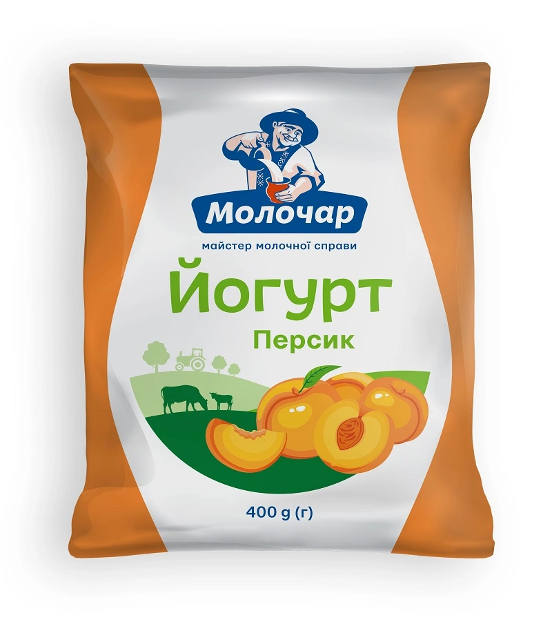 Йогурт 1% Персик Молочар, 400 г