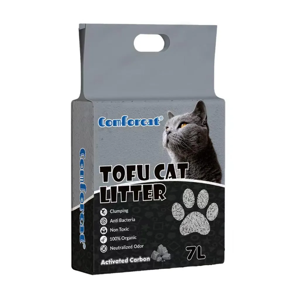 Соевый наполнитель для кошачьего туалета активирований угль Comforcat, 2.5 кг