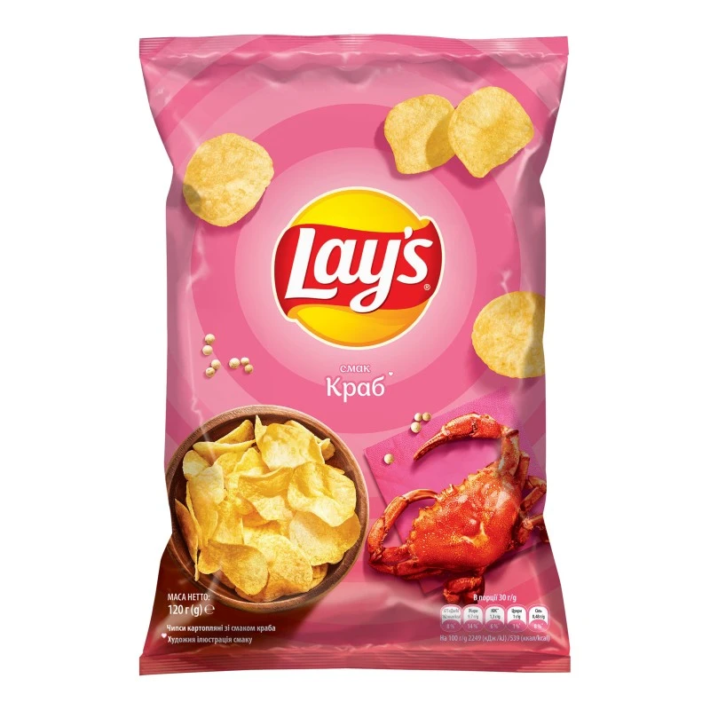 Чипсы со вкусом краба Lay&#039;s, 120 г