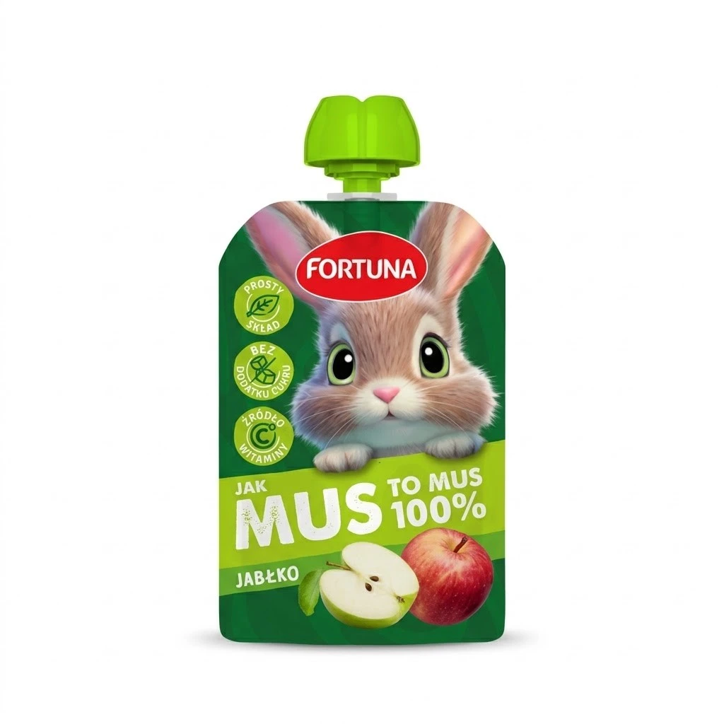 Мусс фруктовый натуральный 100% Яблоко Fortuna, д/п 100 г