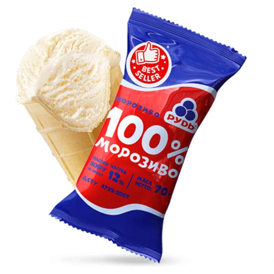 Мороженое пломбир 100% Рудь, 70 г
