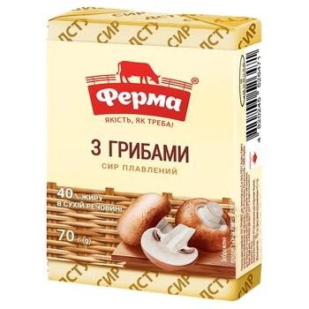 Сыр плавленый С грибами Ферма, 70 г