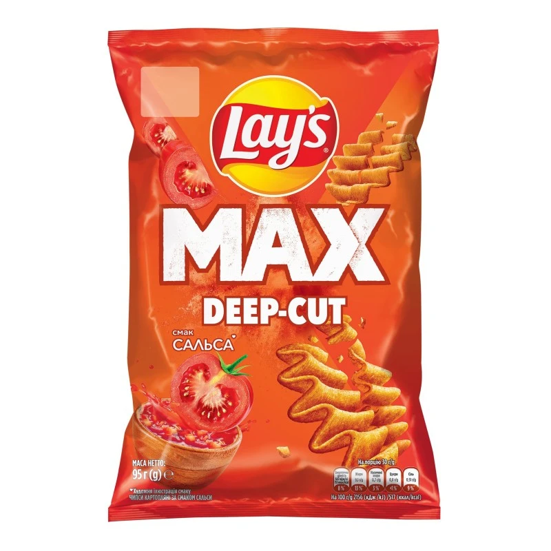 Чипсы картофельные Сальса Deep-cut Max Lay&#039;s, 95г