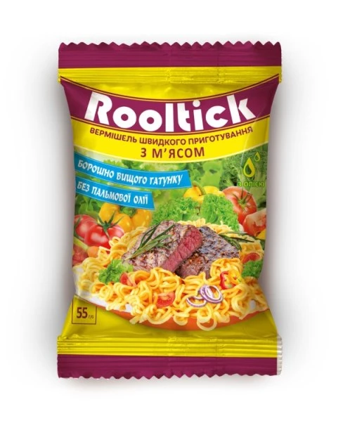 Вермишель быстрого приготовления мясная  Rooltick, 55 г