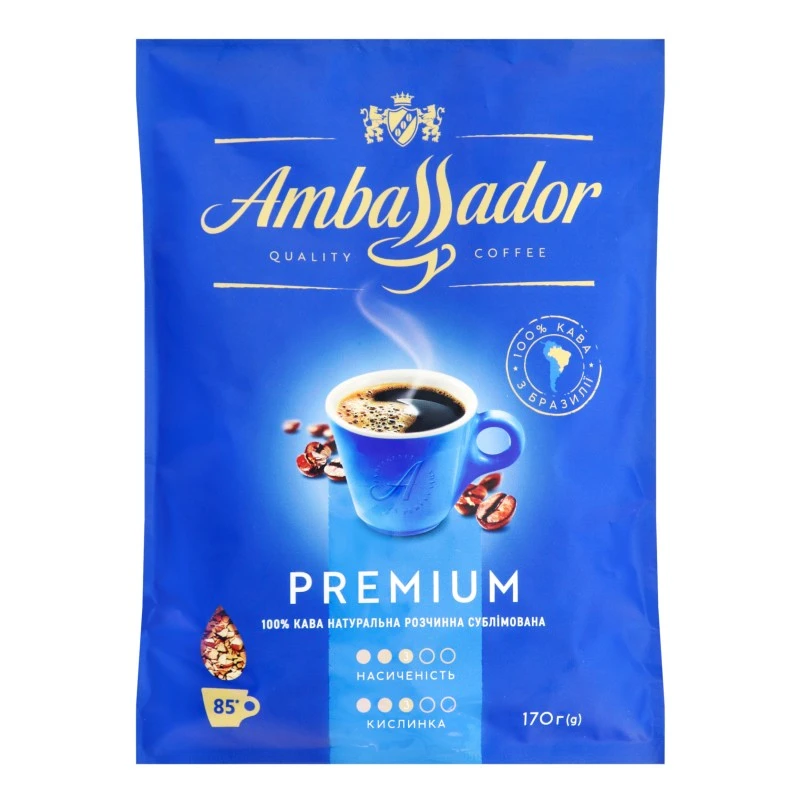 Кофе растворимый Premium Ambassador, 170 г