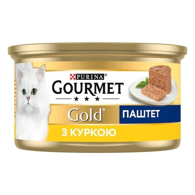 Корм для котов Паштет с курицей ж/б Gold Gourmet, 85 г