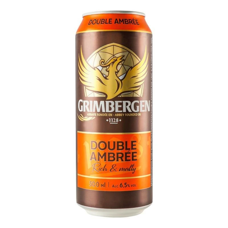 Пиво специальное темное Rich&amp;Malty Double Ambree ж/б Grimbergen, 0.5 л