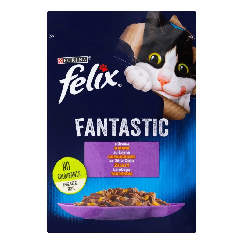 Корм для котов с ягненком в желе Fantastic Felix, 85 г