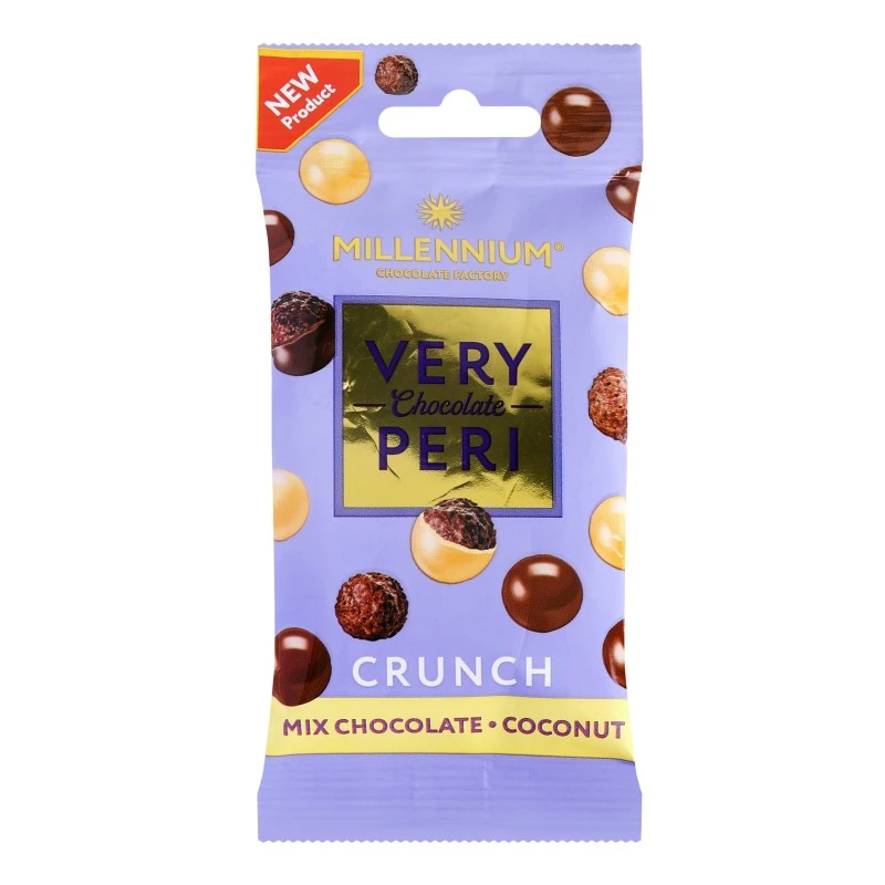 Драже в молочном и белом шоколаде Crunch Very Peri, 30 г